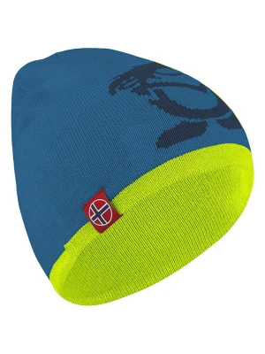 Trollkids Dwustronna czapka beanie "Troll" w kolorze niebiesko-żółtym rozmiar: 48-52 cm