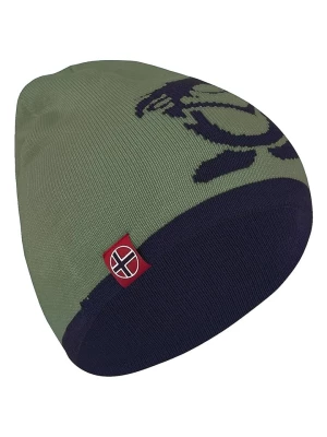 Trollkids Dwustronna czapka beanie "Troll" w kolorze oliwkowo-granatowym rozmiar: 52-56 cm