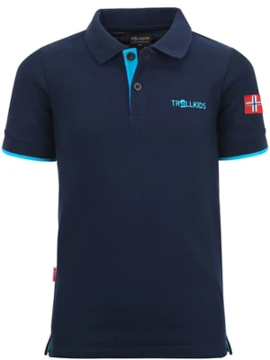 Trollkids Funkcyjna koszulka polo "Bergen XT" w kolorze granatowym rozmiar: 116