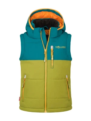 Trollkids Kamizelka funkcyjna "Narvik" w kolorze niebiesko-zielono-pomarańczowym rozmiar: 176