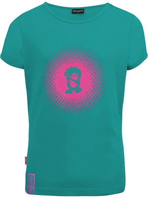 Trollkids Koszulka funkcyjna "Logo" w kolorze turkusowo-różowym rozmiar: 110