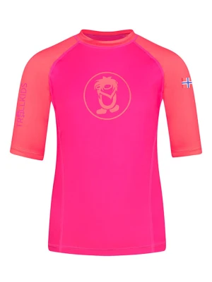 Trollkids Koszulka kąpielowa "Kvalvika T" w kolorze różowo-pomarańczowym rozmiar: 110