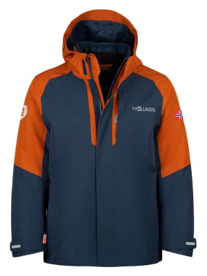 Trollkids Kurtka funkcyjna 3w1 "Skanden" w kolorze pomarańczowo-granatowym rozmiar: 140