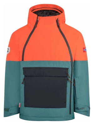 Trollkids Kurtka narciarska "Eikedalen" w kolorze niebiesko-pomarańczowym rozmiar: 152