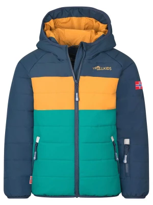 Trollkids Kurtka narciarska "Hafjell" w kolorze granatowo-turkusowym rozmiar: 176