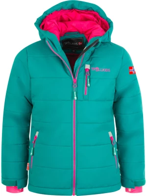 Trollkids Kurtka narciarska "Hemsedal XT" w kolorze zielono-różowym rozmiar: 164