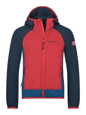 Trollkids Kurtka polarowa "Seiland" w kolorze granatowo-czerwonym rozmiar: 164