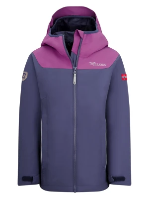 Trollkids Kurtka przeciwdeszczowa "Bergen" w kolorze granatowo-fioletowym rozmiar: 110