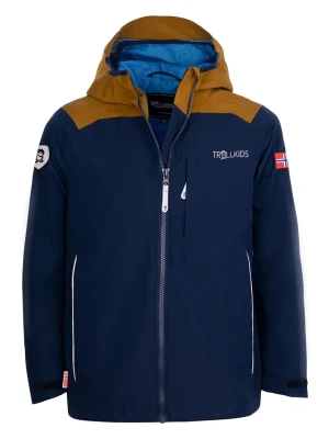 Trollkids Kurtka przeciwdeszczowa "Bergen" w kolorze granatowym rozmiar: 92