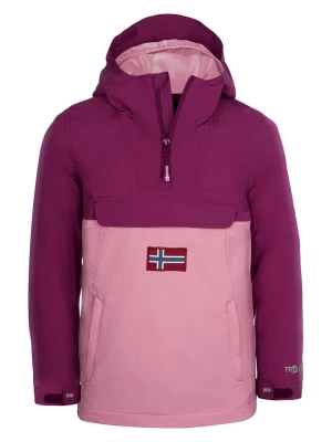 Trollkids Kurtka przeciwdeszczowa "Bergen" w kolorze jasnoróżowo-fioletowym rozmiar: 152
