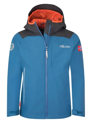Trollkids Kurtka przeciwdeszczowa "Bergen" w kolorze niebieskim rozmiar: 92