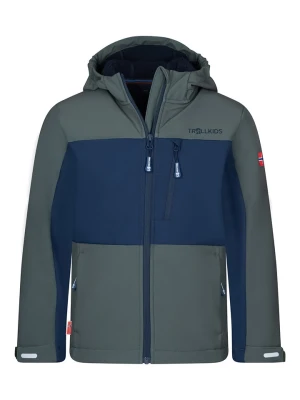 Trollkids Kurtka softshellowa "Bergsfjord" w kolorze granatowo-oliwkowym rozmiar: 98