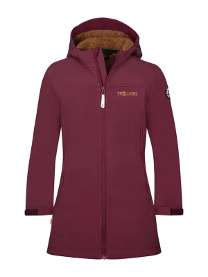 Trollkids Płaszcz softshellowy "Kristiansand" w kolorze bordowym rozmiar: 128
