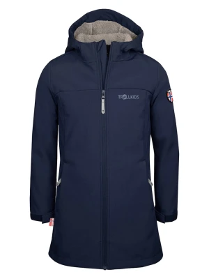 Trollkids Płaszcz softshellowy "Kristiansand" w kolorze granatowym rozmiar: 110