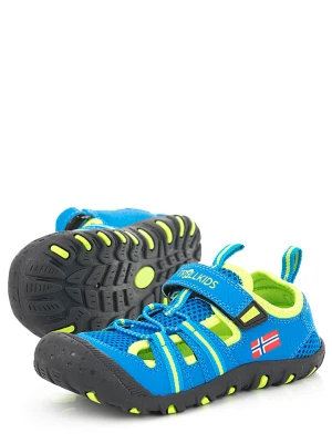 Trollkids Półsandały "Sandefjord" w kolorze błękitno-jaskrawożółtym rozmiar: 26
