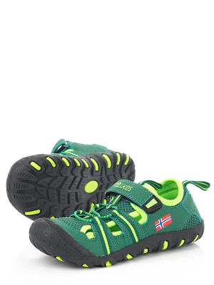 Trollkids Półsandały "Sandefjord" w kolorze zielono-jaskrawożółtym rozmiar: 35