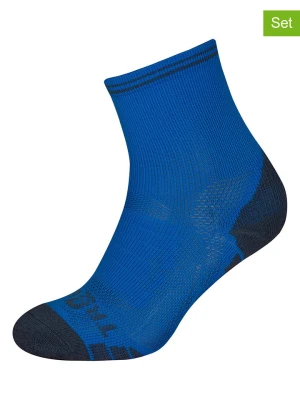 Trollkids Skarpety turystyczne (2 pary) "Mid Cut Socks III" w kolorze niebieskim rozmiar: 31-34