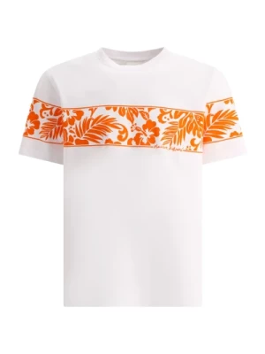 Tropikalny T-shirt z Paskiem 100% Bawełna Maison Kitsuné