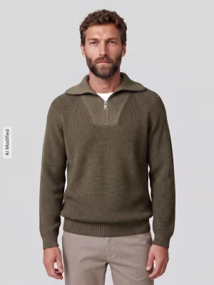 troyer o kroju regular fit z czystej bawełny model 'PIGMENT DYE' ARMEDANGELS Khaki