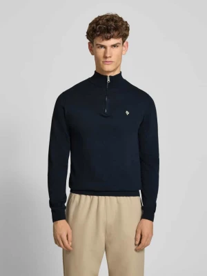 Troyer z wyhaftowanym logo i krótkim zamkiem błyskawicznym REVIEW