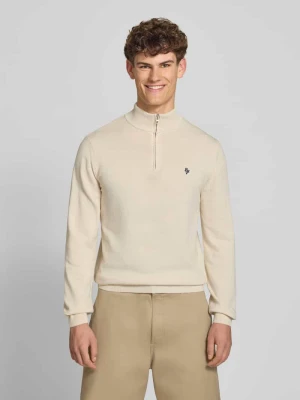 Troyer z wyhaftowanym logo i krótkim zamkiem błyskawicznym REVIEW