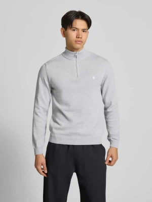 Troyer z wyhaftowanym logo i krótkim zamkiem błyskawicznym REVIEW