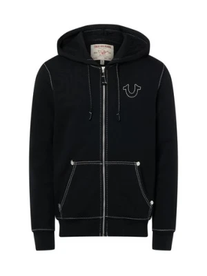 True Religion Bluza męska z kapturem - Big T Mężczyźni czarny jednolity,