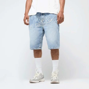 True Religion Bobby Super T Short Fray Graphic mężczyźni Krótkie spodenki niebieski rozmiar Odzież