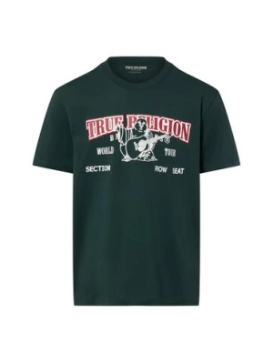 True Religion Koszulka męska Mężczyźni Bawełna zielony,