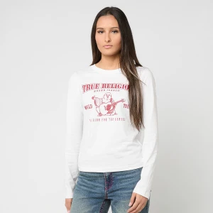 True Religion Long Sleeve Tee Slim Fit kobiety Długie rękawy biały rozmiar Odzież