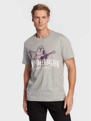 True Religion T-Shirt Buddha Stencil 106294 Szary Regular Fit
