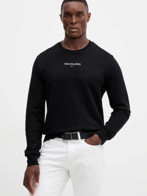 Trussardi bluza bawełniana męska kolor czarny z nadrukiem G8158000085N