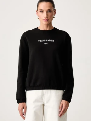 Trussardi bluza damska z bawełną czarny