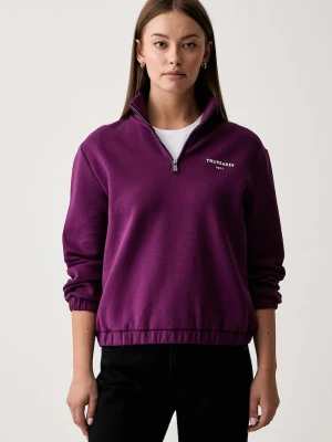 Trussardi bluza damska z bawełną fioletowy