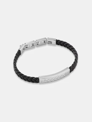 Trussardi bransoletka męska skórzana T-LEATHER