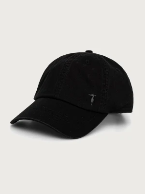 Trussardi czapka z daszkiem męska z bawełną czarny