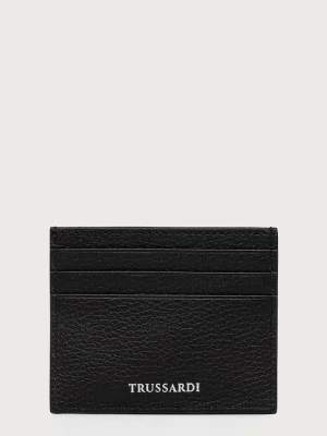 Trussardi etui na karty męskie skórzane czarny