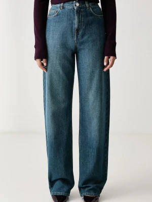 Trussardi jeansy boyfriend damskie niebieski