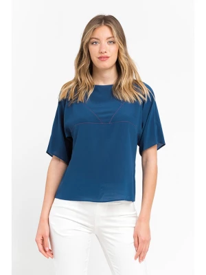 Trussardi Jedwabna bluzka w kolorze niebieskim rozmiar: 40