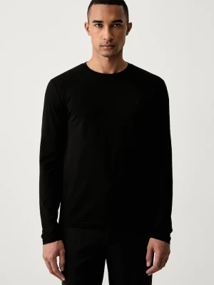 Trussardi longsleeve męski bawełniany z elastanem czarny