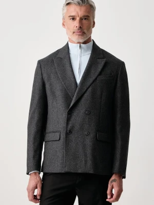 Trussardi marynarka męska z wełną szary