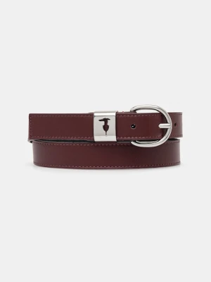 Trussardi pasek skórzany damski kolor bordowy B344B000005N