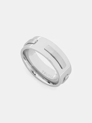 Trussardi pierścionek T-STEEL