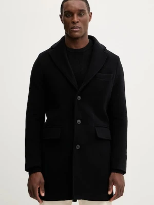 Trussardi płaszcz z dodatkiem wełny kolor granatowy 8022M000005N