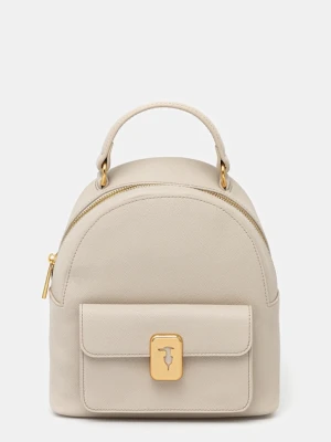Trussardi plecak skórzany damski kolor beżowy mały gładki Z607E106080N
