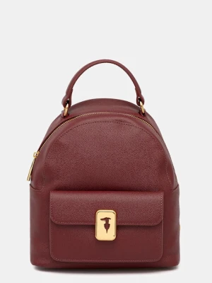 Trussardi plecak skórzany damski kolor brązowy mały gładki Z607E106080N