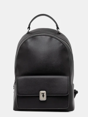 Trussardi plecak skórzany damski kolor czarny duży gładki Z608E005985N