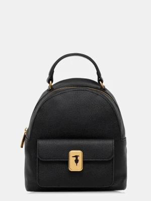 Trussardi plecak skórzany damski kolor czarny mały gładki Z607E106080N