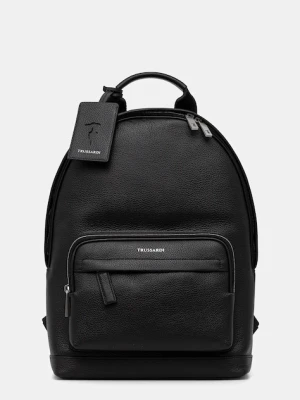 Trussardi plecak skórzany męski kolor czarny duży gładki Z586E005963N