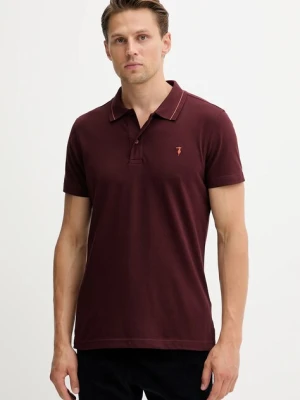 Trussardi polo bawełniane męski kolor bordowy gładki G5018000026N